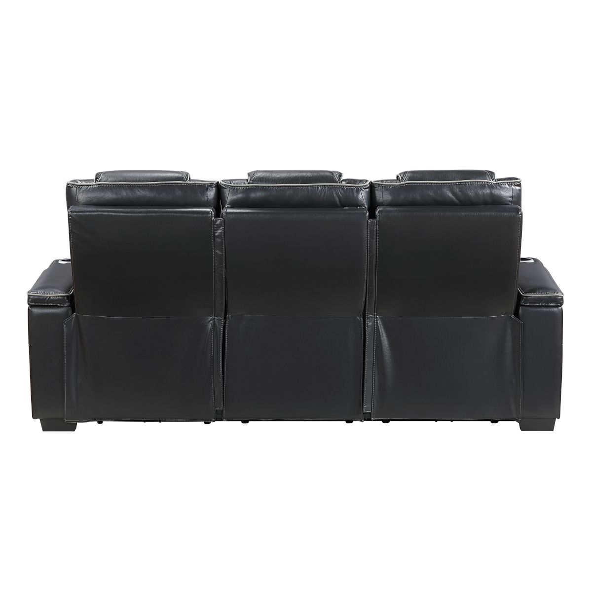 Apex Power Double Reclining Sofa with Center Drop-Down Cup Holders, Power Headrests, Storage Arms with Cup holders, Reading Lights, Wireless Charger, Air Massage and Heat, LED Lighting and Charging Ports