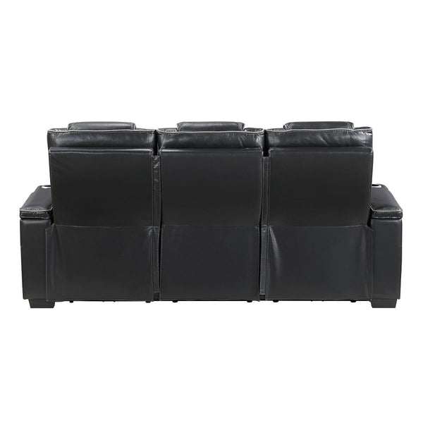 Apex Power Double Reclining Sofa with Center Drop-Down Cup Holders, Power Headrests, Storage Arms with Cup holders, Reading Lights, Wireless Charger, Air Massage and Heat, LED Lighting and Charging Ports