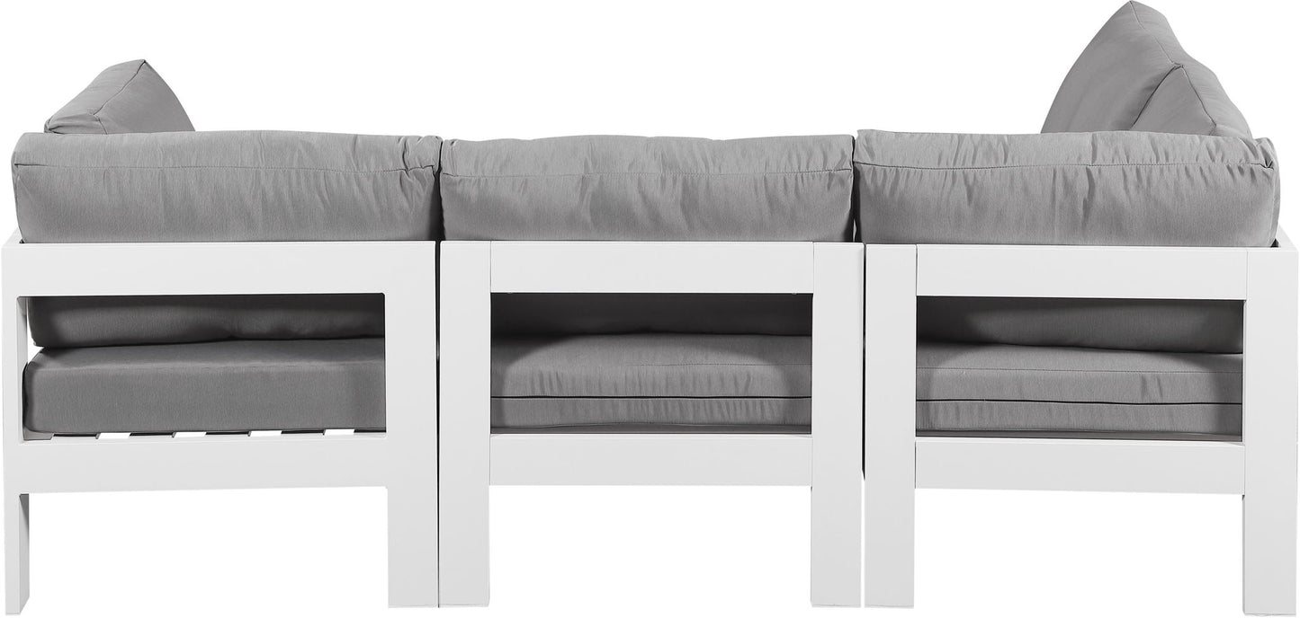 Nizuc - Outdoor Patio 4 Piece Modular Sectional With White Frame