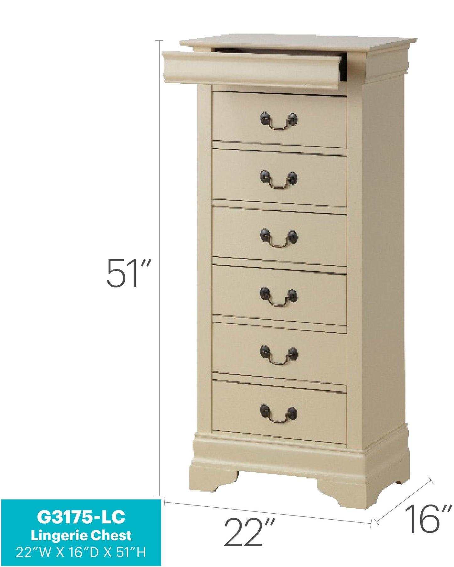 Glory Furniture - Louis Phillipe - Lingerie Chest
