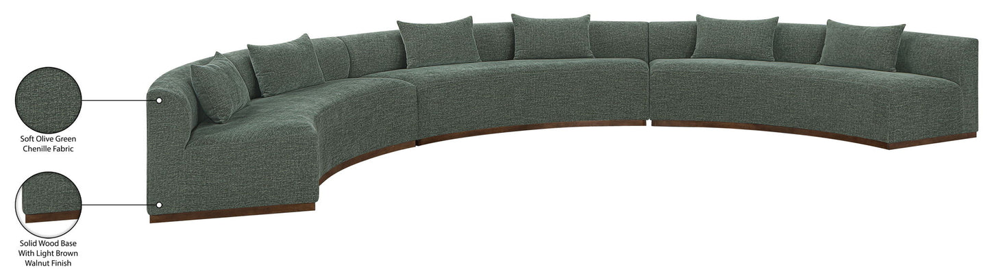 Avanti - Chenille Fabric Upholstered 3 Piece Modular Sectional