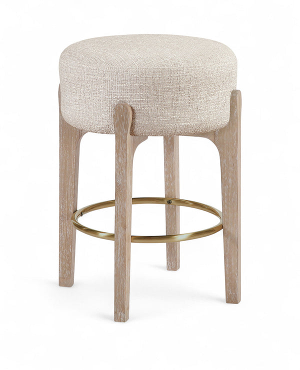 Torino - Backless Counter Stool With Brushed Natural Base (Set of 2)