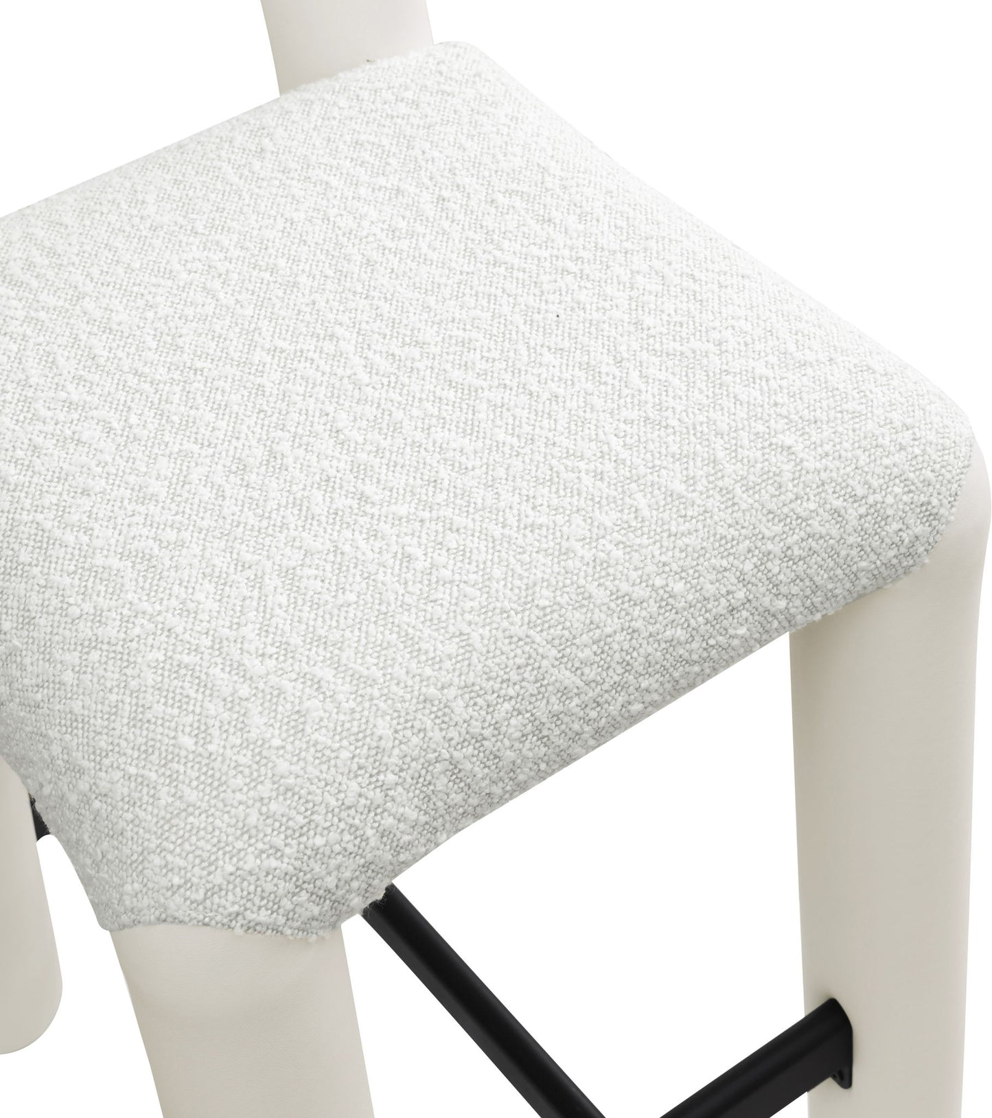 Amari - Vegan Leather and Boucle Fabric Stool
