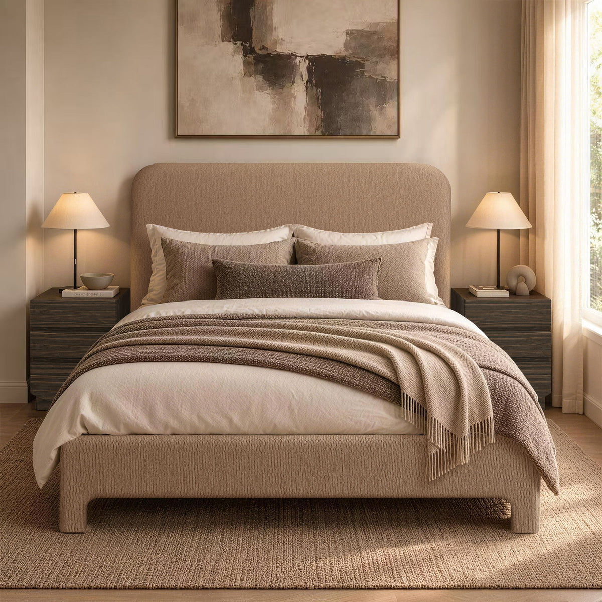 Layton - Rounded Corner Upholstered Bed