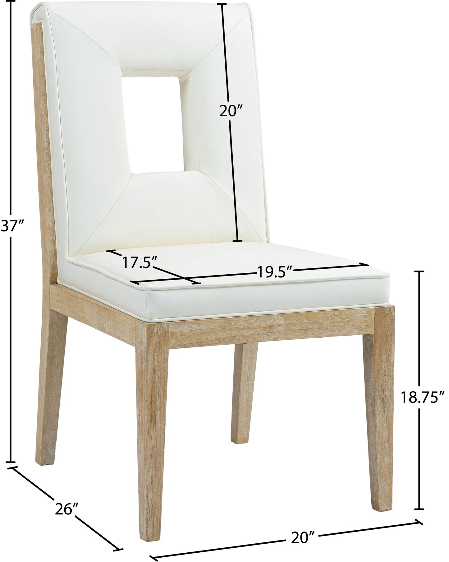 Gwendolyn - Faux Leather Dining Side Chair With Natural Frame (Set of 2)