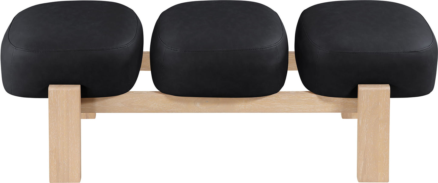 Woodcrest - Vegan Leather Upholstered Bench - Painted Natural Base