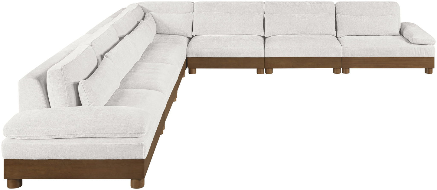 Turin - Chenille Fabric Upholstered Modular Sectional - Cream