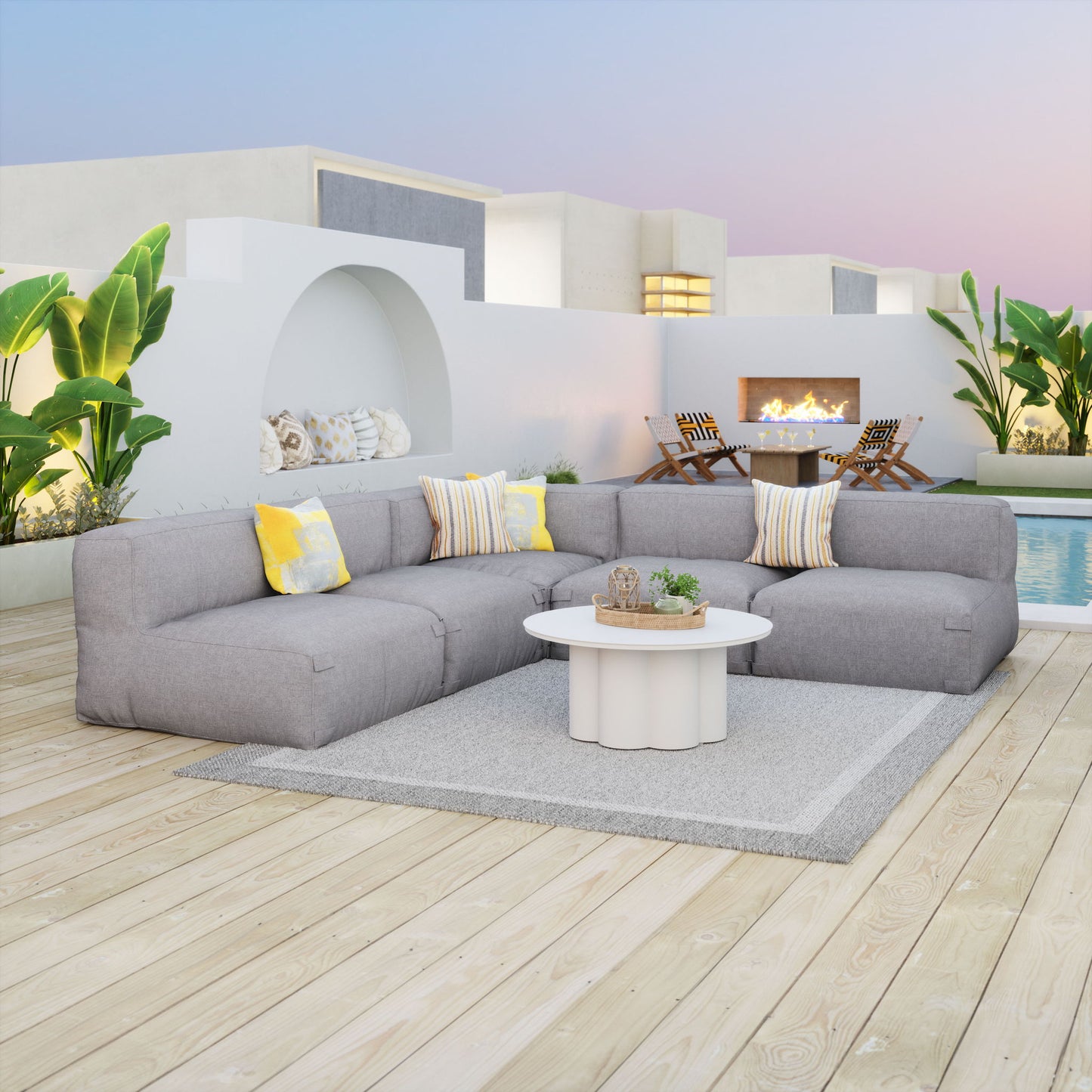 Luanda - Corner Chair - Gray