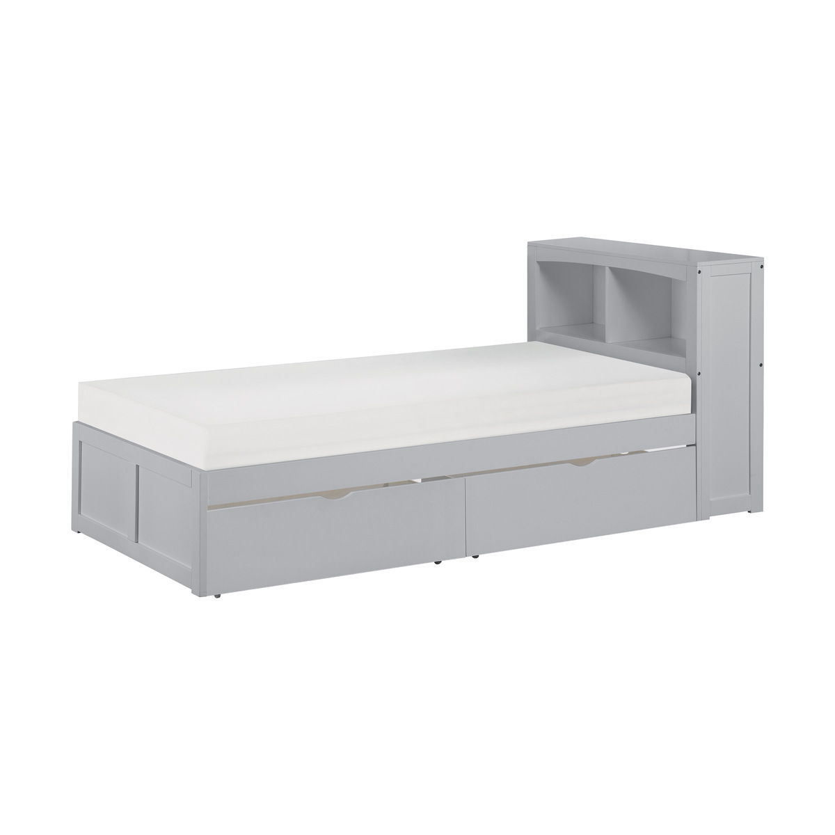 Orion Twin Bookcase Platform Bed with Storage Boxes
