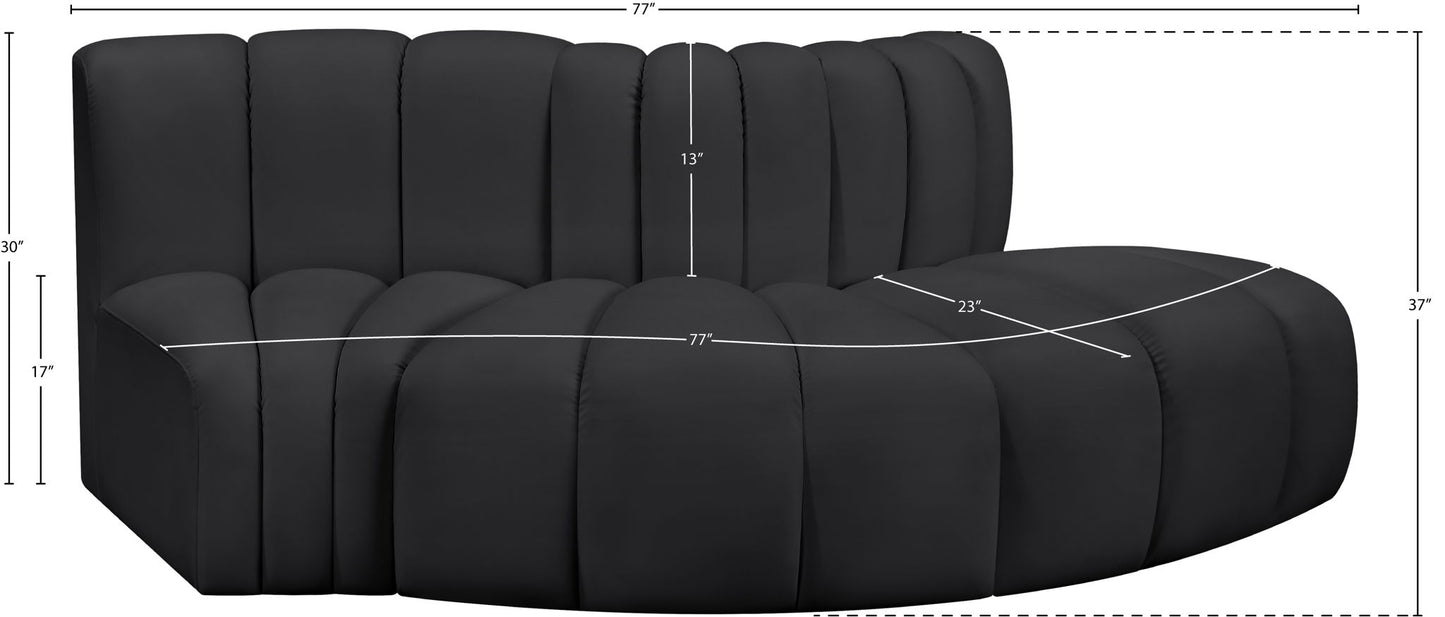 Arc - Faux Leather 3 Piece Modular Sofa