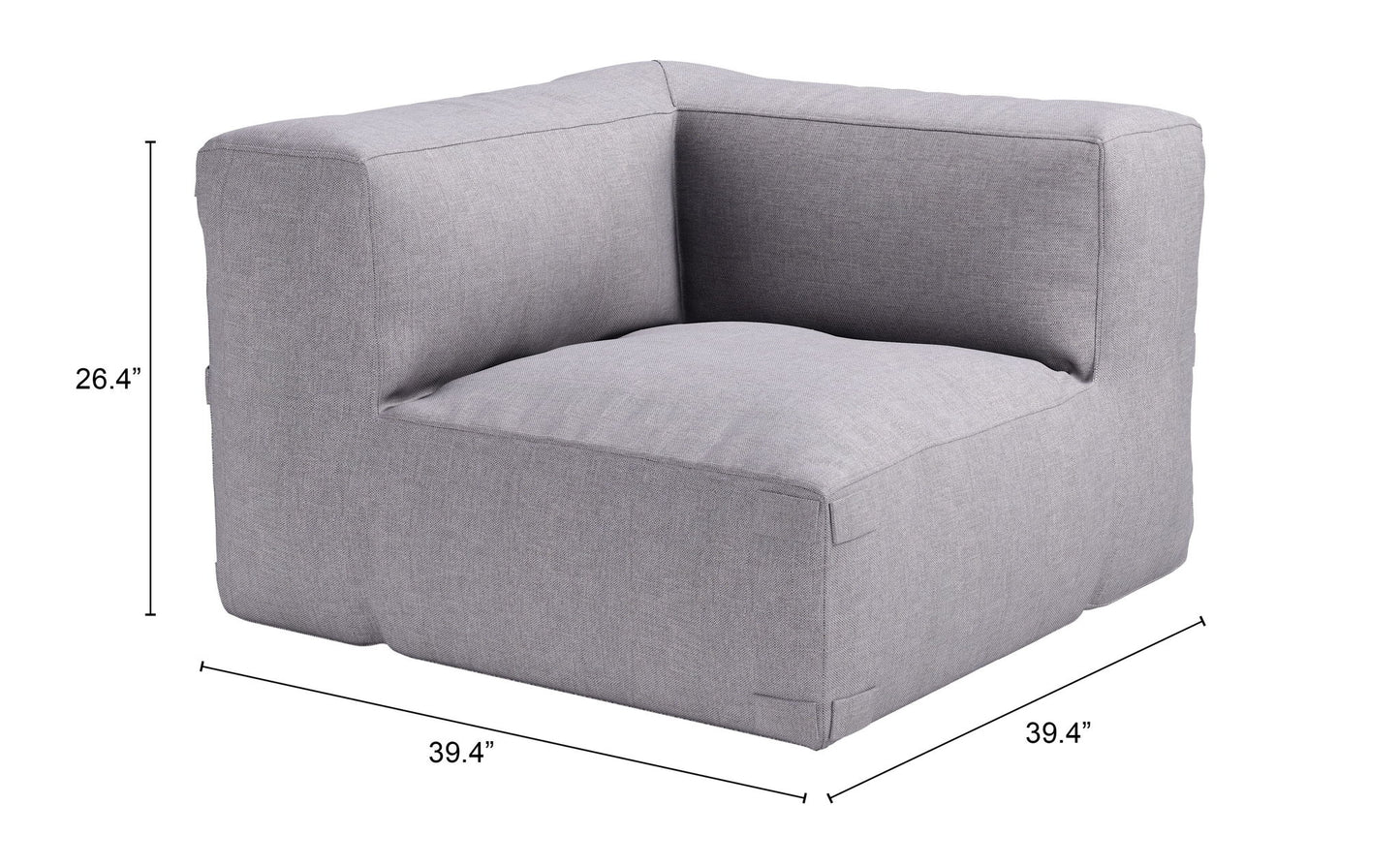 Luanda - Corner Chair - Gray