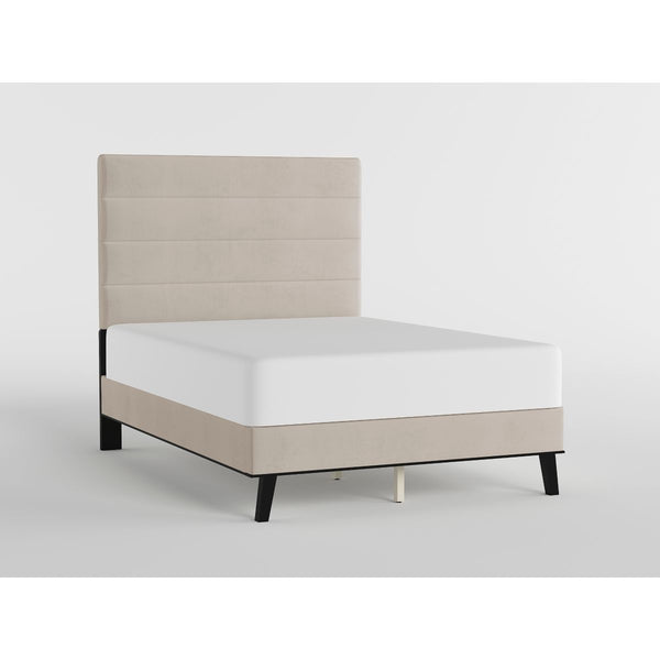 54" Beige Microfiber Platform Bed