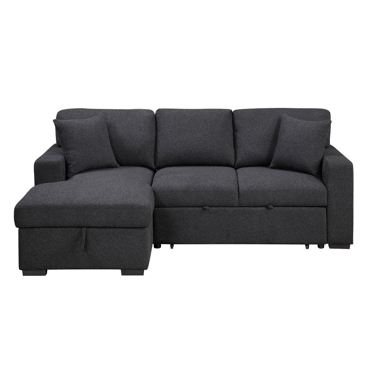 Pompano Sectional with Left Chaise, Pull-out Bed and Hidden Storage, Charging Ports