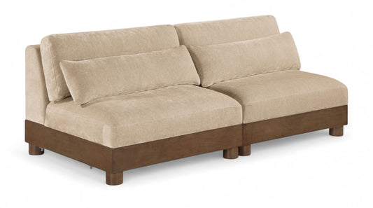 Turin - Fabric Upholstered Modular Armless Loveseat