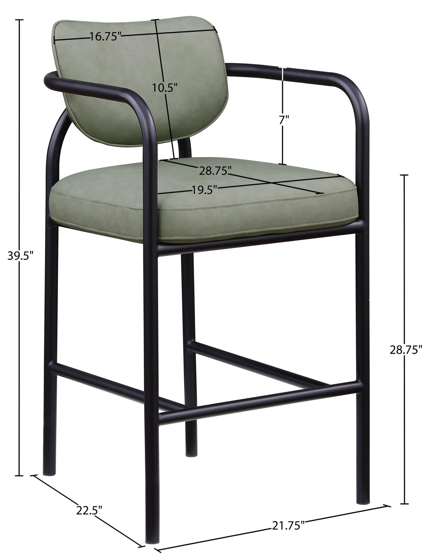 Serava - Vegan Leather Upholstered Bar Stool