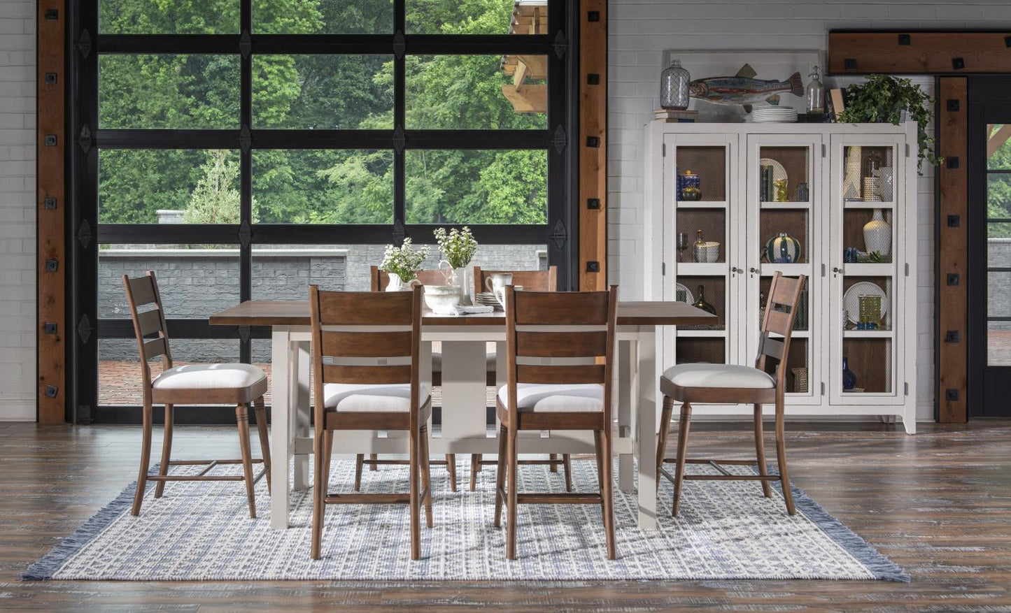 Lake House - Counter Height Trestle Table - Sailcloth And Pinecone
