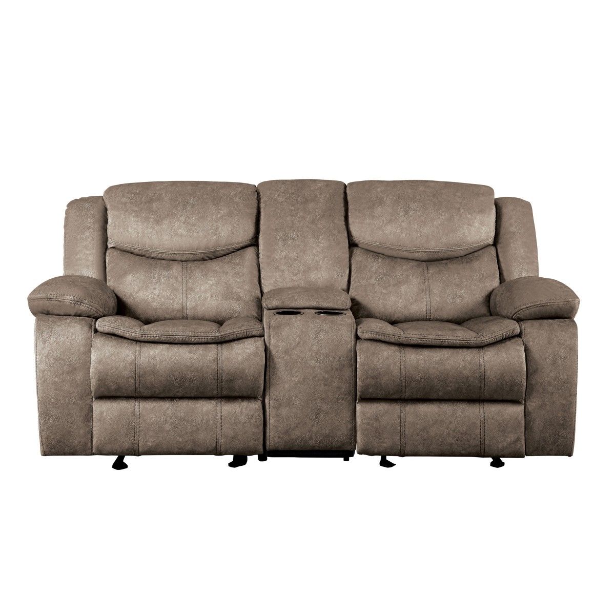Bastrop Double Glider Reclining Love Seat with Center Console