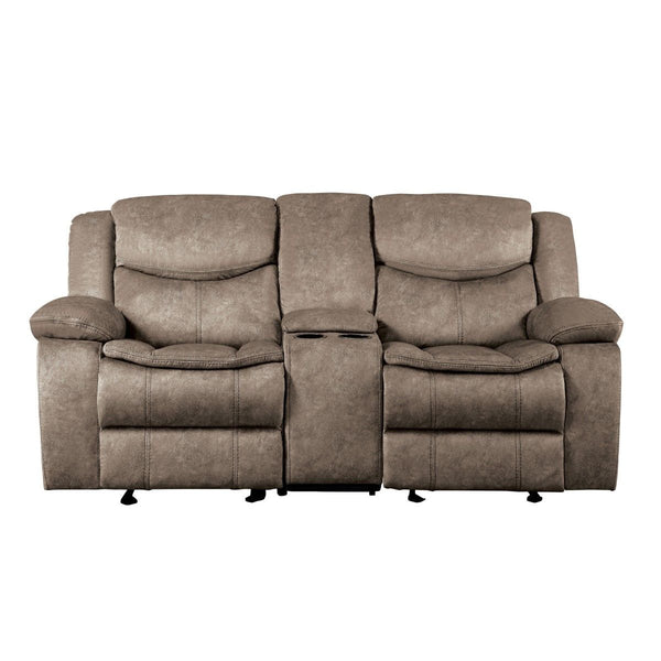 Bastrop Double Glider Reclining Love Seat with Center Console