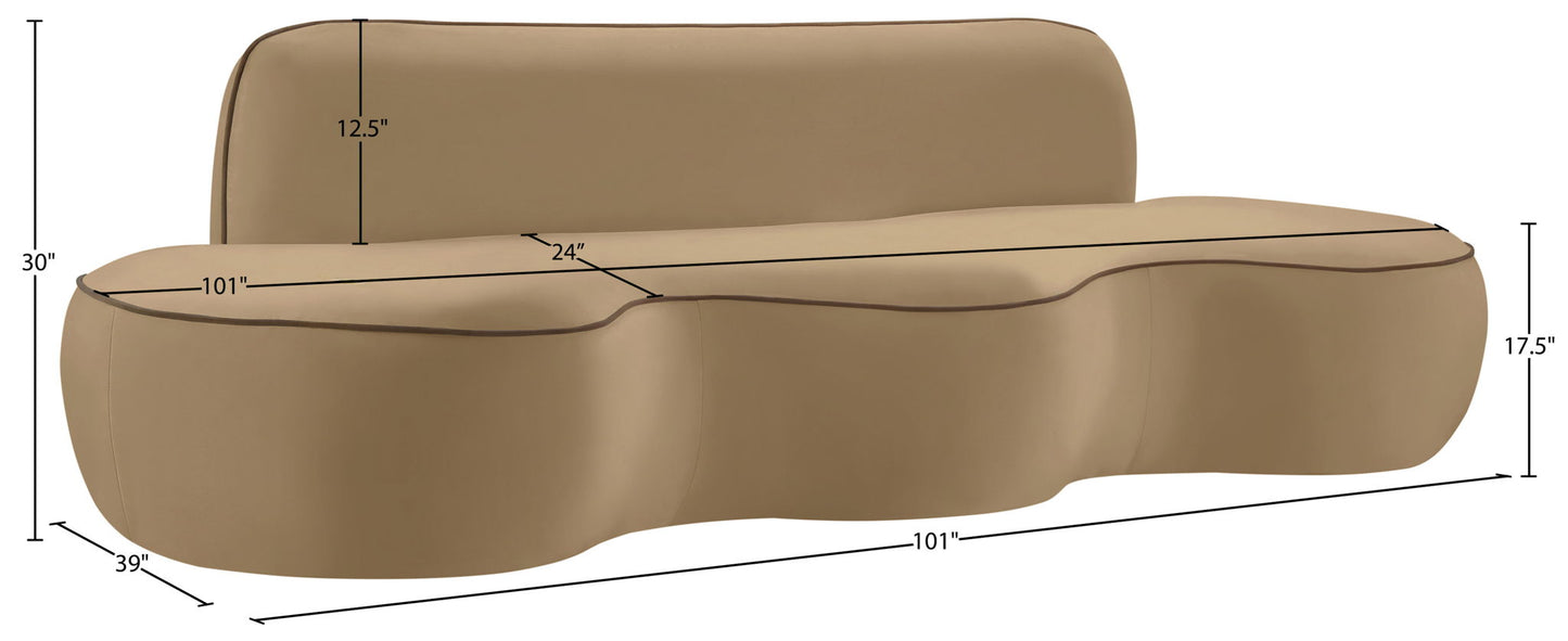 Swerve - Velvet 101" Upholstered Sofa