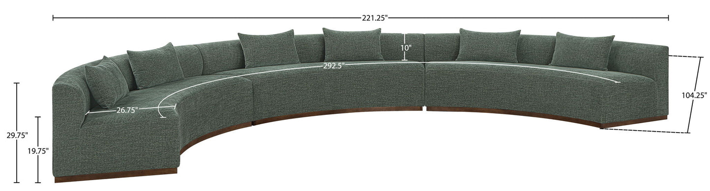 Avanti - Chenille Fabric Upholstered 3 Piece Modular Sectional