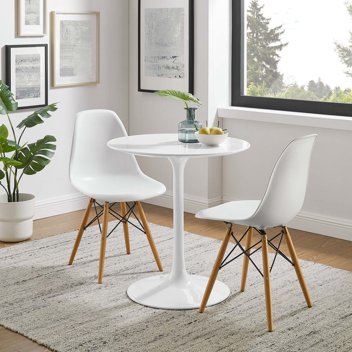 Lippa Round 28" Dining Table - Wood, White
