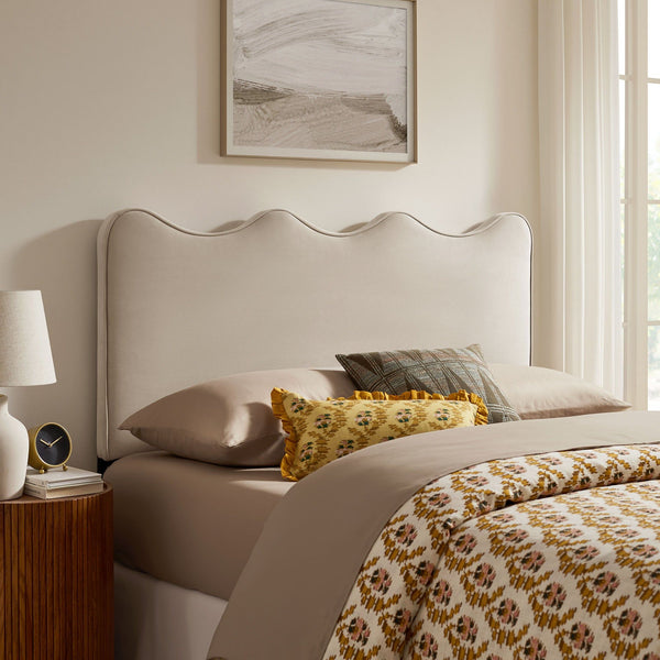 Athena Upholstered Headboard - Queen, Almond