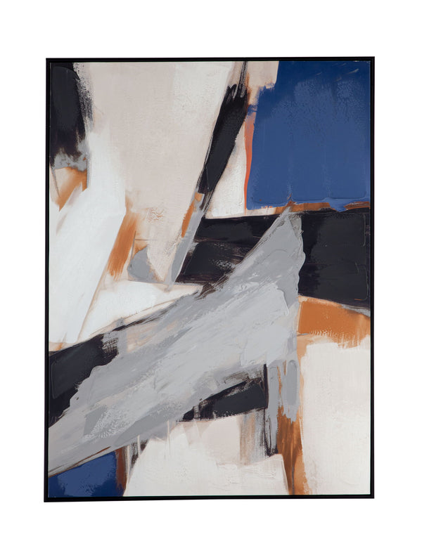 Denisa I Framed Canvas - Beige / Blue