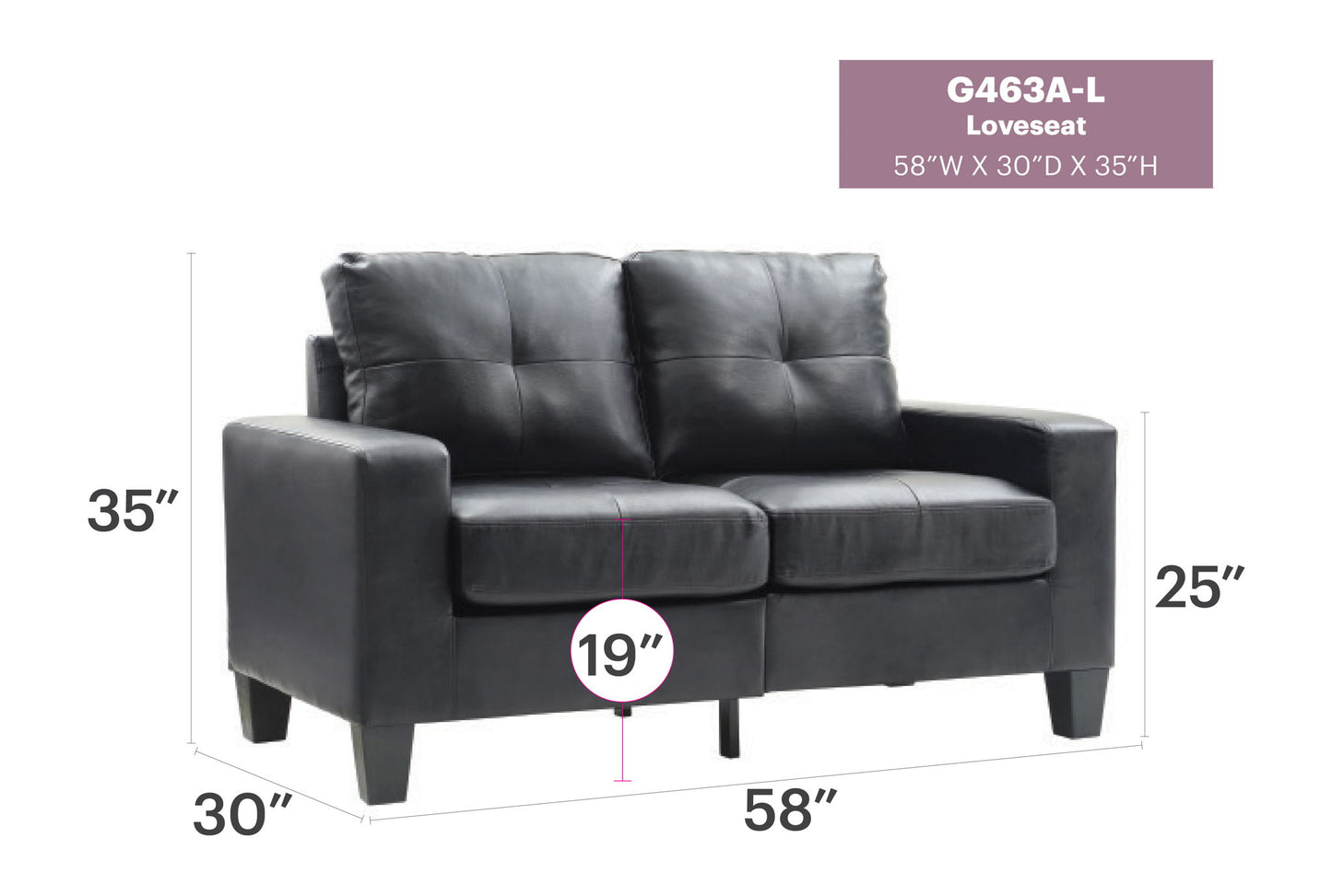 Glory Furniture - Newbury - 58" Modular Loveseat