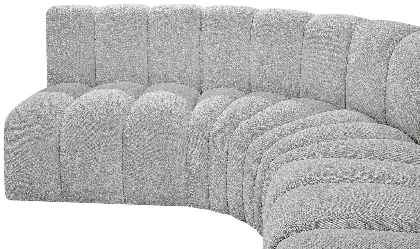 Arc - Boucle Fabric 5 Piece U-Shaped Modular Sofa