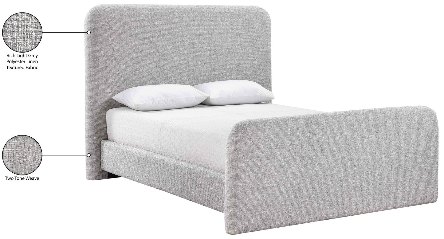 Fira - Linen Textured Fabric Upholstered Bed