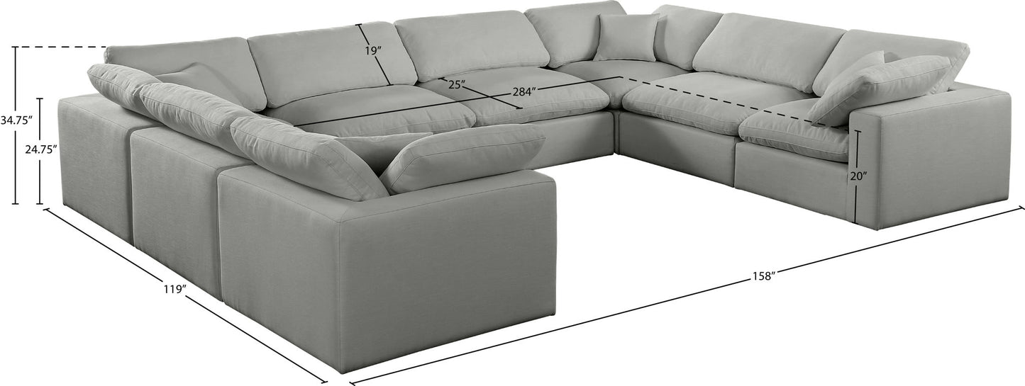 Comfy - 8 Piece Linen Modular Sectional