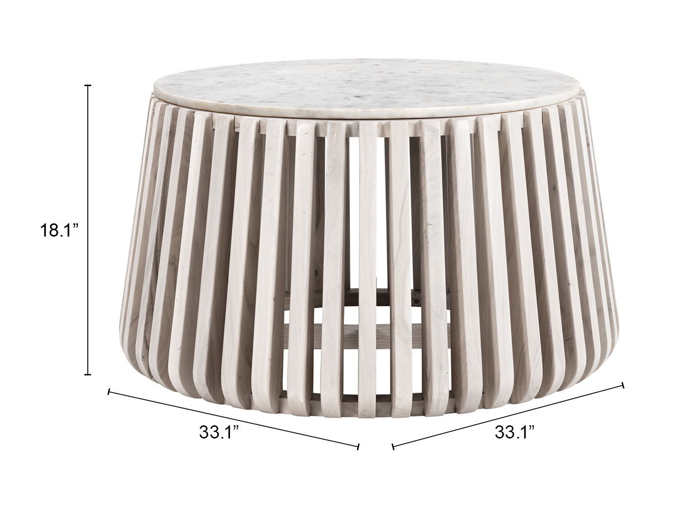 Cyprus - Coffee Table - White / Natural