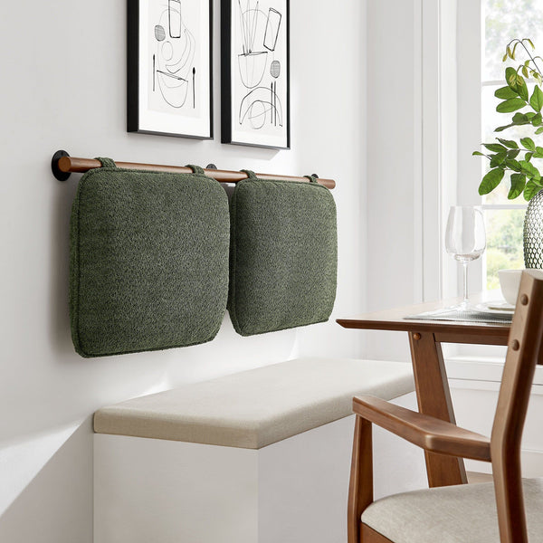 Anela Wall-Mounted Upholstered Headboard - King, Sage Walnut