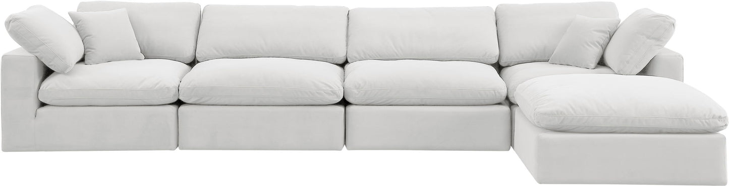 Comfy - 5 Piece Velvet Modular Sectional With Chaise