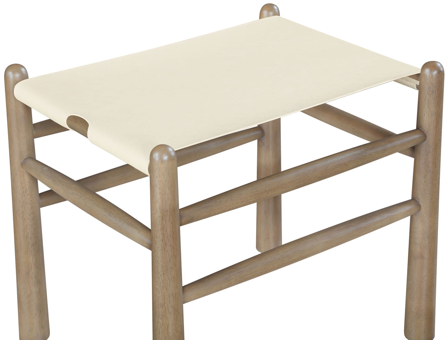 Santos - Faux Leather Upholstered Bench - Walnut Frame