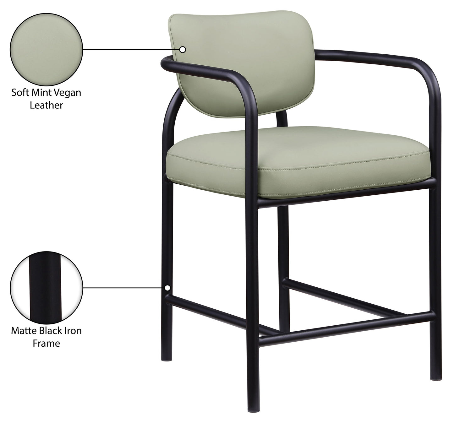 Serava - Vegan Leather Upholstered Bar Stool