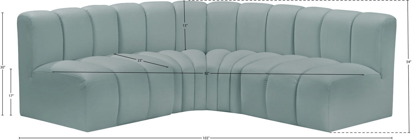 Arc - Faux Leather 4 Piece Corner Modular Sofa