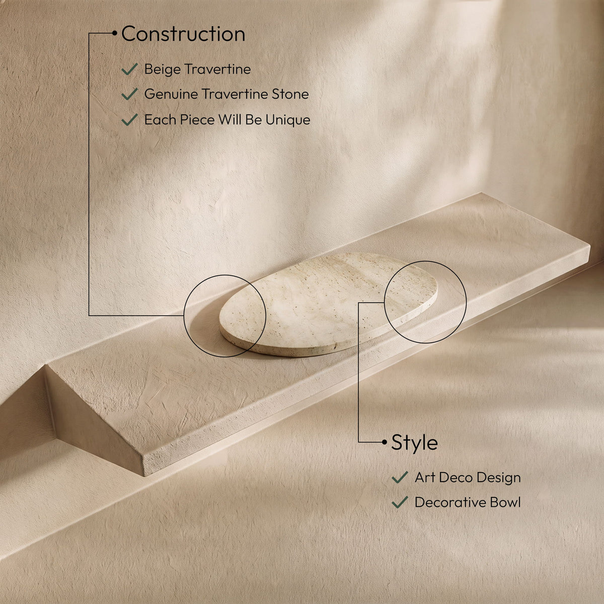 Livia - Genuine Marble Decorative Tray