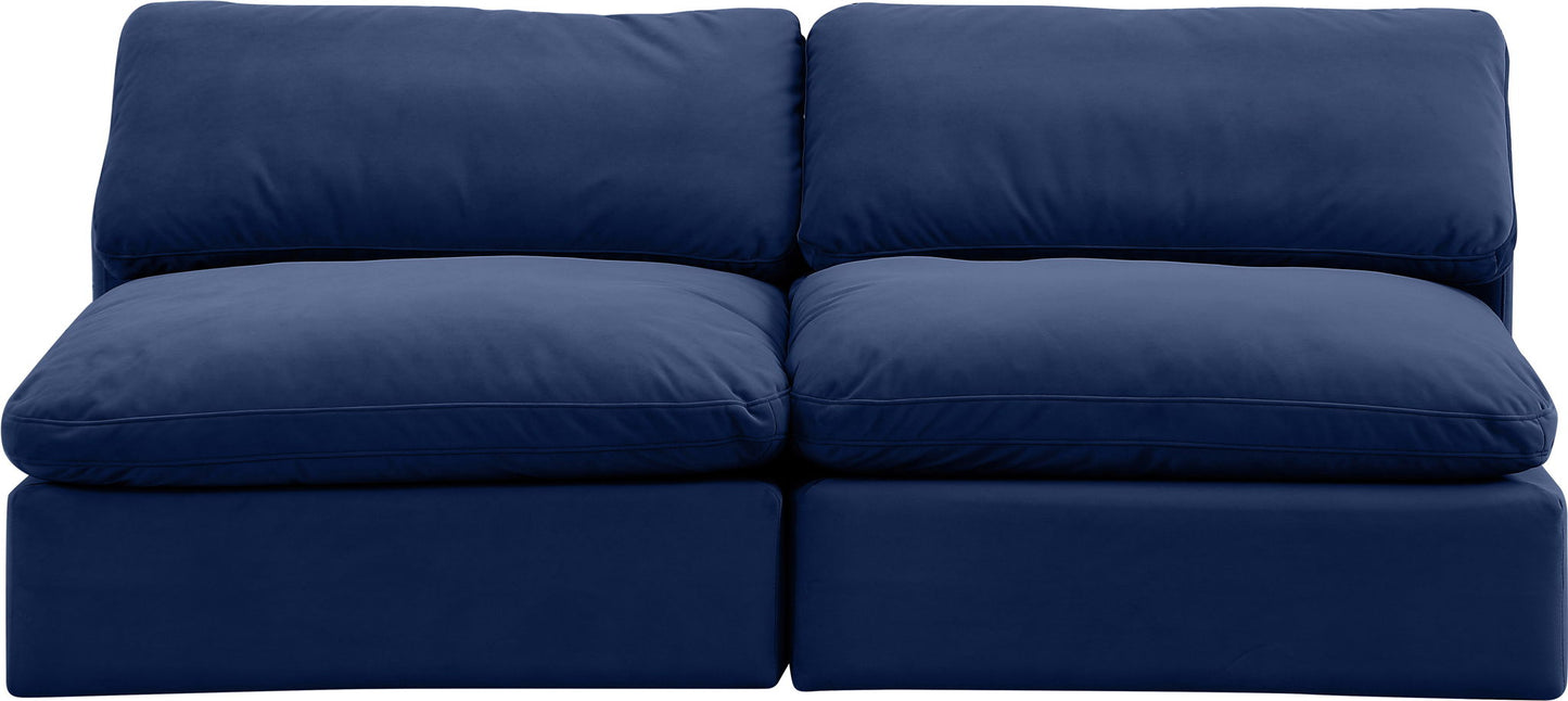Comfy - Velvet Modular Armless Sofa 2 Seats