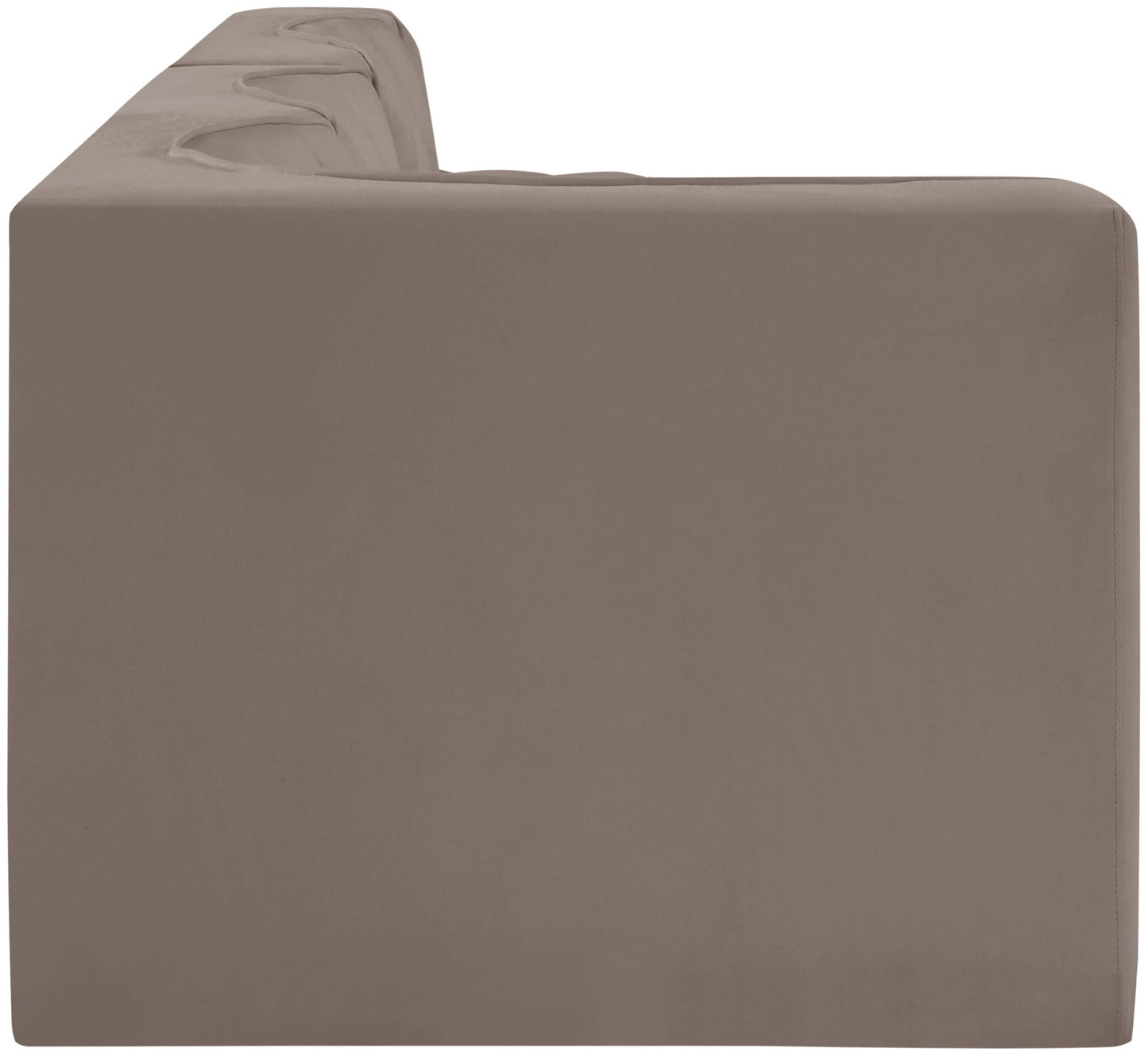 Rummi - Velvet Performance Fabric Upholstered 4 Piece Modular Sectional With Reverse Corner Chair