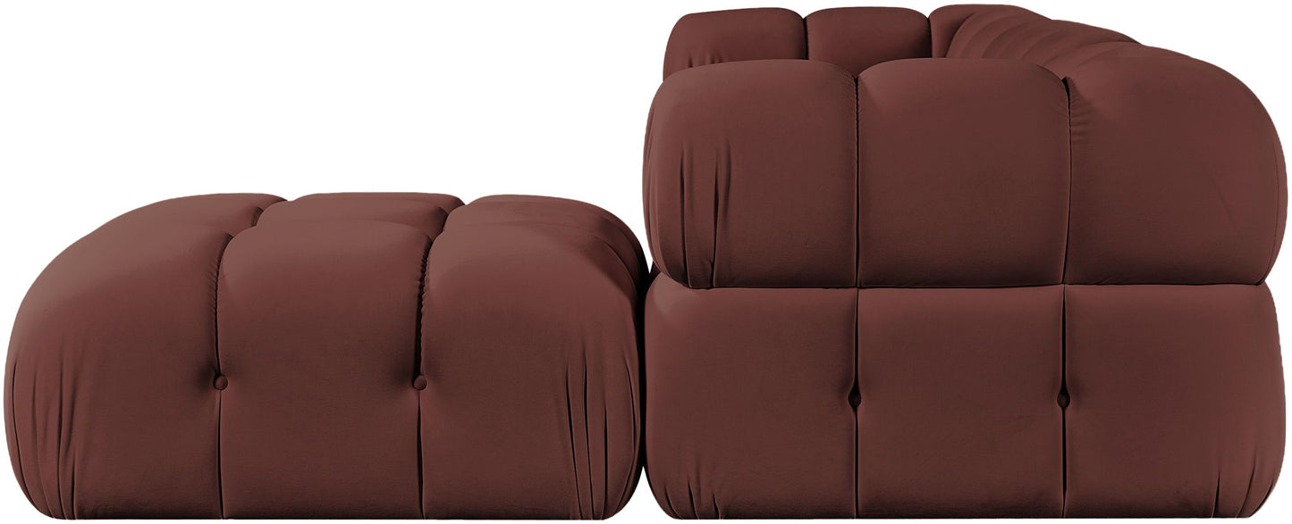 Orin - Velvet 4 Piece Modular Sectional With Chaise