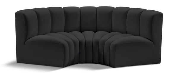 Arc - Faux Leather 3 Piece Modular U-Shaped Sofa