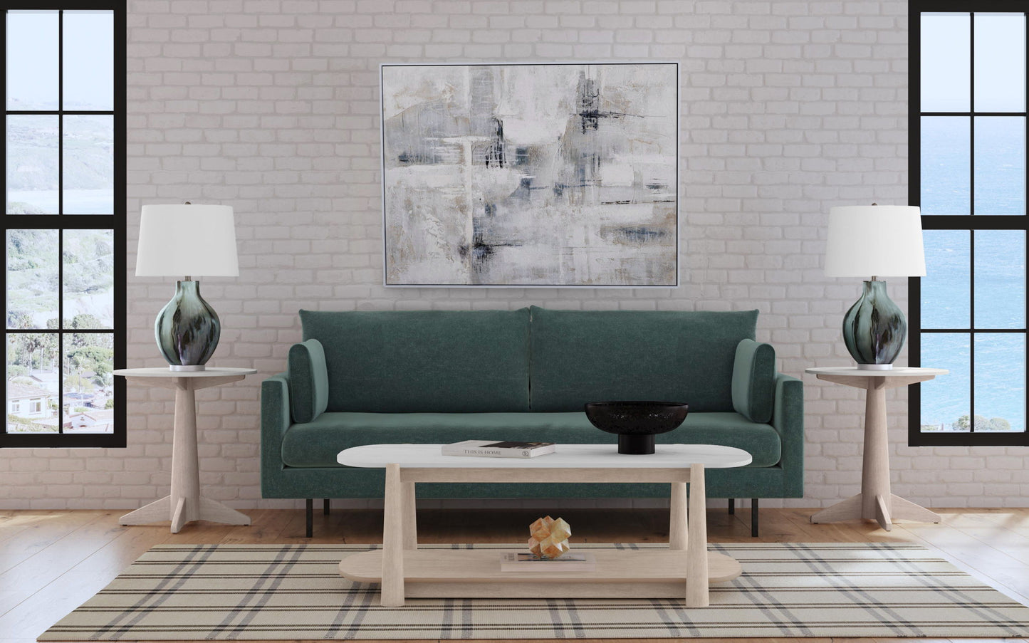 Horizons - Cocktail Table - White Oak / White Marble