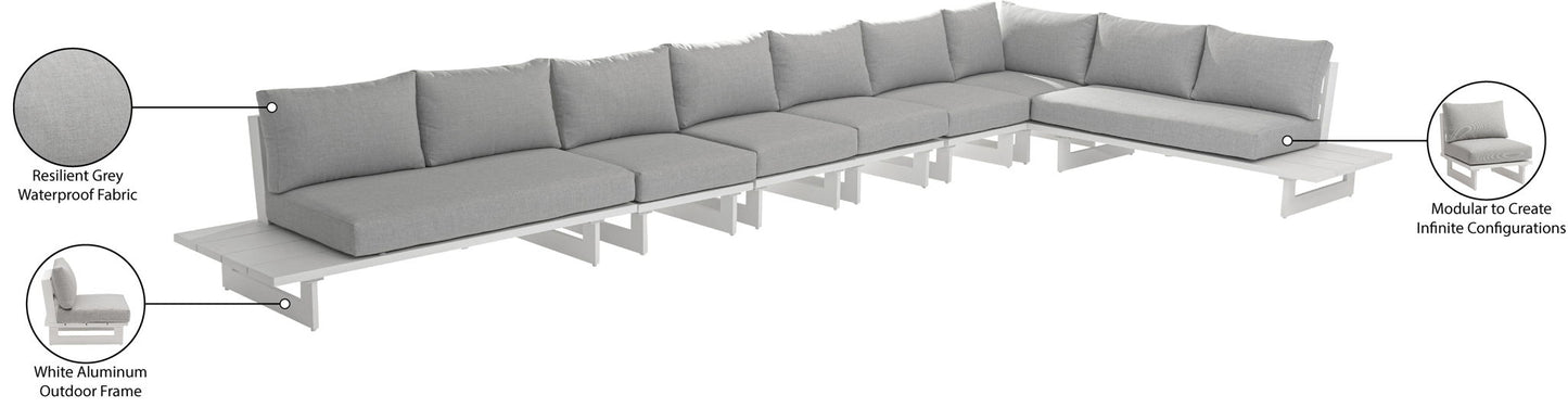Maldives - 7 Piece Water Resistant Outdoor Patio Modular Sectional With White Base