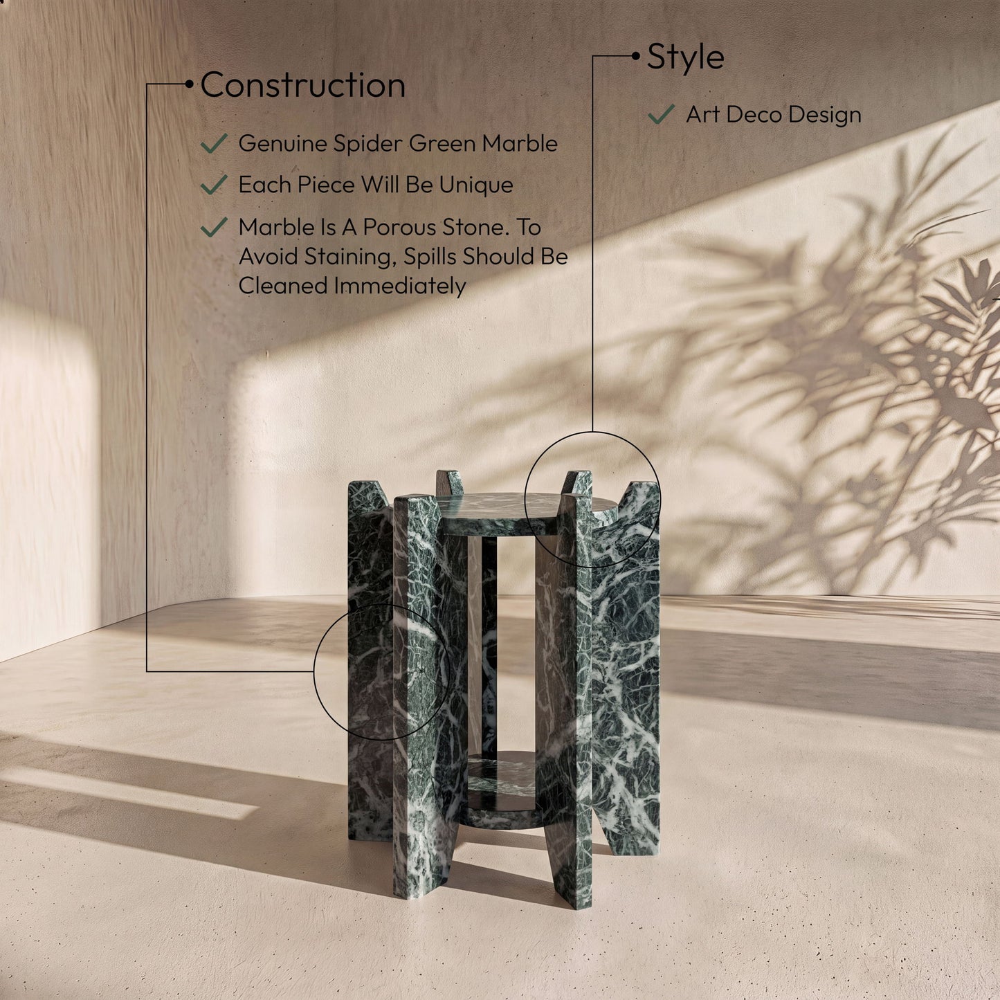 Soriano - Genuine Marble Table