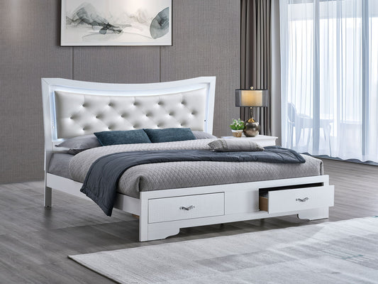 Glory Furniture - Lorana - Storage Bed With Upholstered Headboard