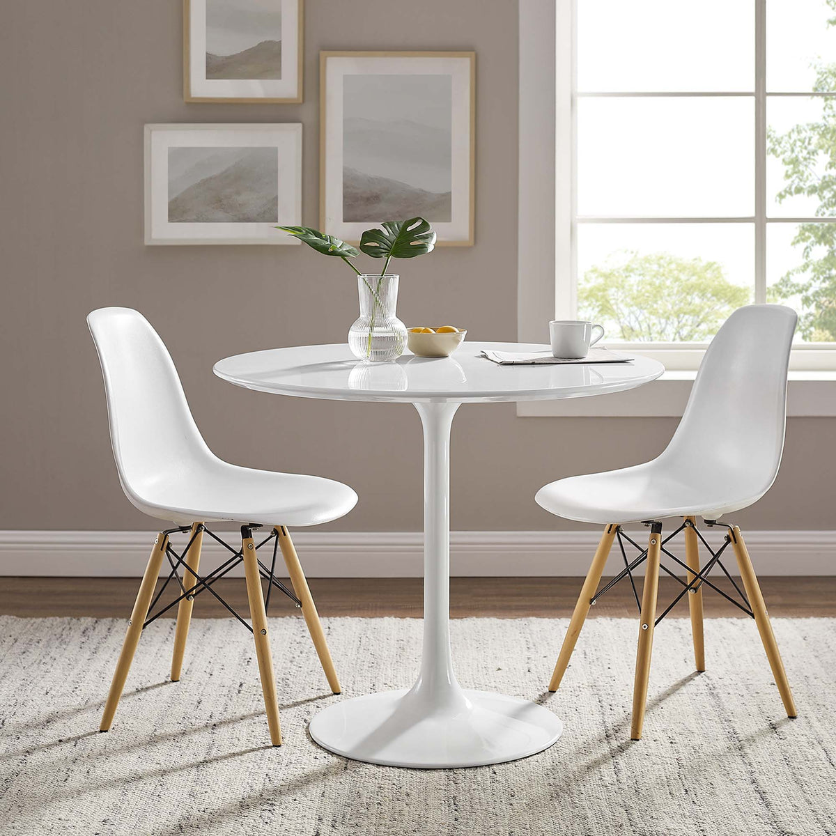 Lippa Round 36" Dining Table - Wood, White