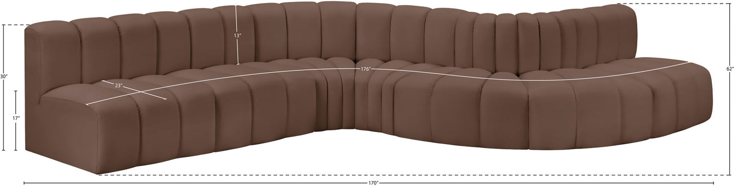 Arc - Faux Leather 7 Piece Modular Sofa
