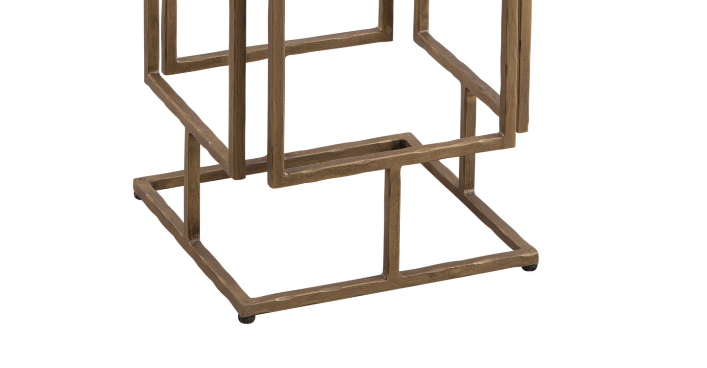 Audrey - Accent Table - Antique Brass / Italian Marble