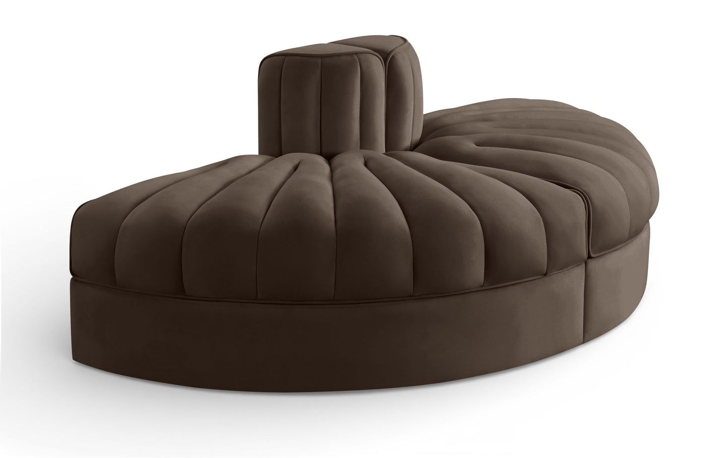 Rummi - Velvet Performance Fabric Upholstered 2 Piece  Rounded Modular Loveseat